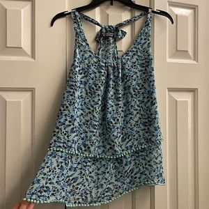 Blue pattern  tank top